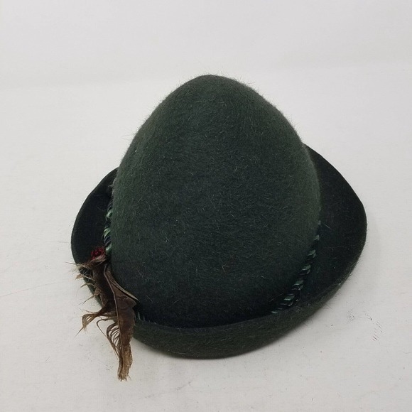 Vintage Lee's Matterhorn Green Wool Hat Mens Size 7 1/4 Peter Pan Cap - Picture 3 of 6